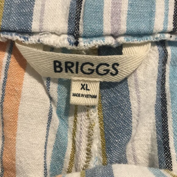 Briggs Striped Womens Shorts XL Rayon & Linen Blend - Picture 3 of 6